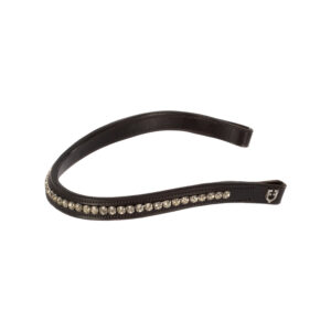 Frontalino in cuoio Black con strass incastonati
