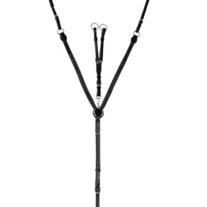 Pettorale Pony in cuoio con martingala Black