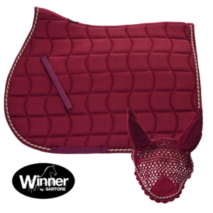 Sottosella Inglese trapuntato con cordone e cuffia abbinata Bordeaux