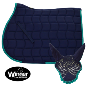 Sottosella Inglese trapuntato con cordone e cuffia abbinata Blue Patriot