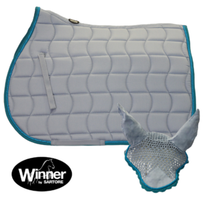 Sottosella Inglese trapuntato con cordone e cuffia abbinata Grey