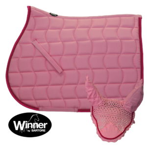 Sottosella Inglese trapuntato con cordone e cuffia abbinata Pink