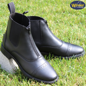 Jodhpur in ecopelle con zip Black
