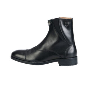 Stivaletti unisex in vitello pieno fiore, zip anteriore Black