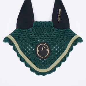 Leeds Horse Earnet - Cuffietta Verde/Beige