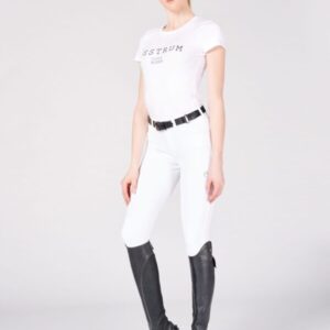 Syracuse pantaloni da equitazione da Donna con grip ginocchio – Tessuto TK Optical White