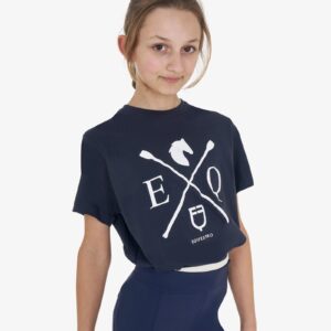 T-shirt bambina EQ in cotone Navy