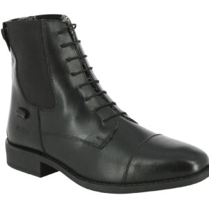 Stivaletti in pelle con lacci e fodera in pelliccia Norton "Jodhpur” Black