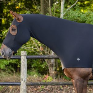 Protezione elastica per il collo con cerniera